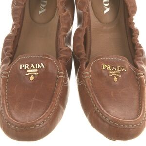 Prada Women's Brown Leather Loafers